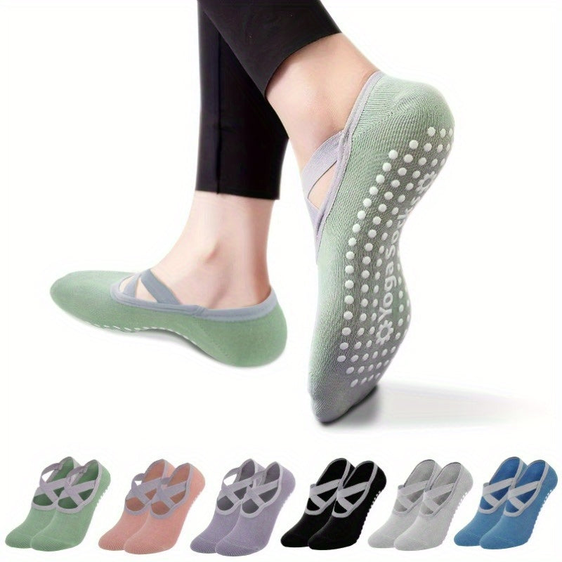 Chaussettes de Yoga pour Femmes - Antidérapantes, Stabilité Améliorée en Pilates