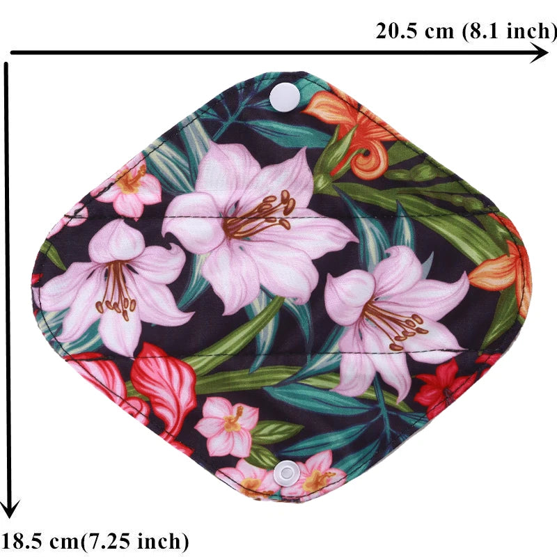 Lot de 10 serviettes hygiéniques réutilisables au charbon de Bambou-Serviettes menstruelles en coton + 1 sac de rangement