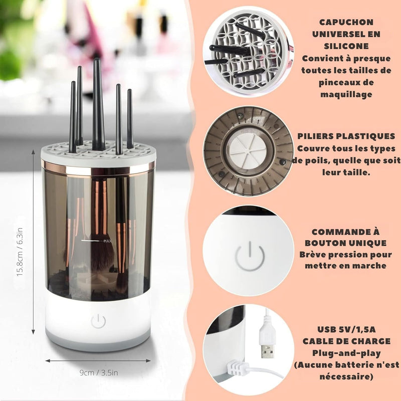 Nettoyeur électrique de pinceaux de maquillage