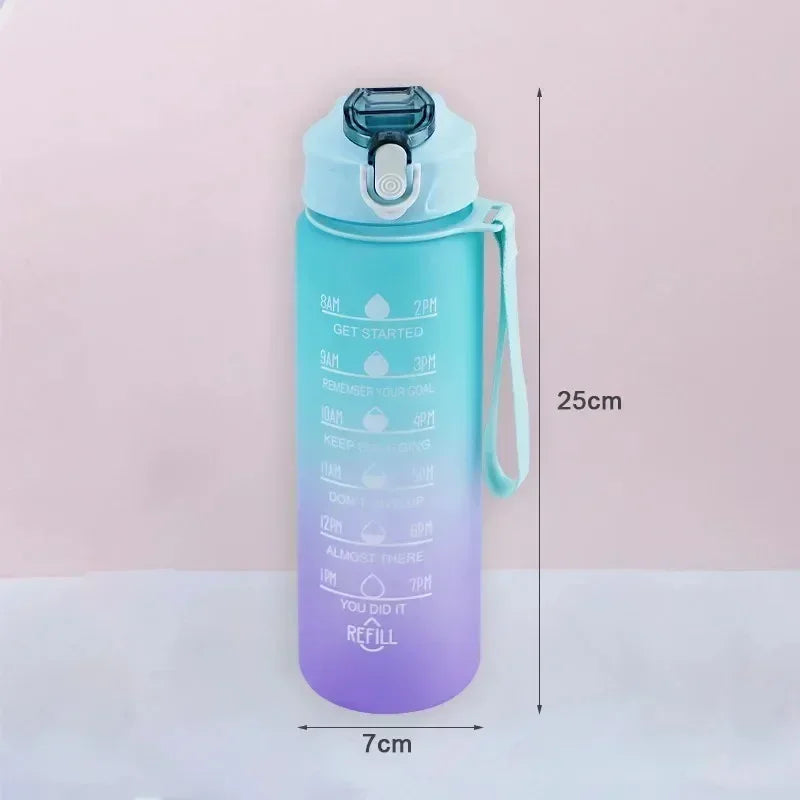 Bouteille d'eau de sport de 750 ml | Bouteille d'eau de sport motivante avec marqueur de temps