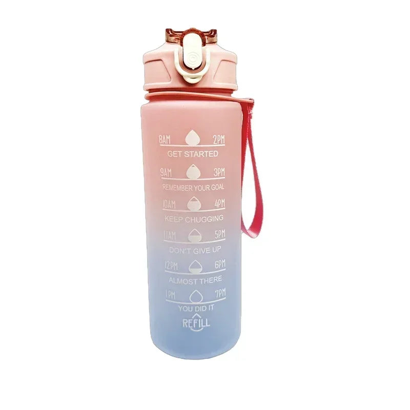 Bouteille d'eau de sport de 750 ml | Bouteille d'eau de sport motivante avec marqueur de temps