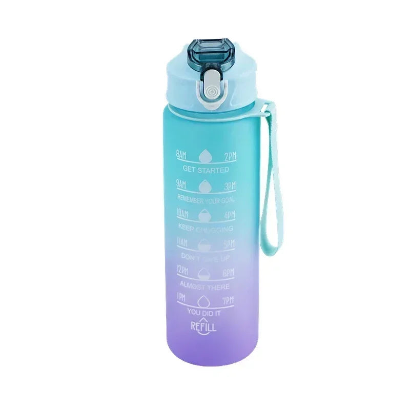 Bouteille d'eau de sport de 750 ml | Bouteille d'eau de sport motivante avec marqueur de temps